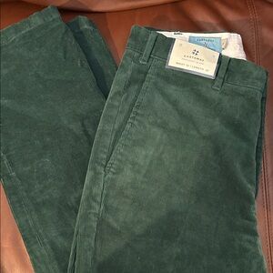 Castaway Dark Green Corduroy Pants for Men